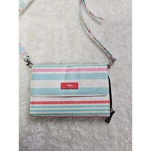 Scout Crossbody Wristlet Wallet Striped Dachshund
